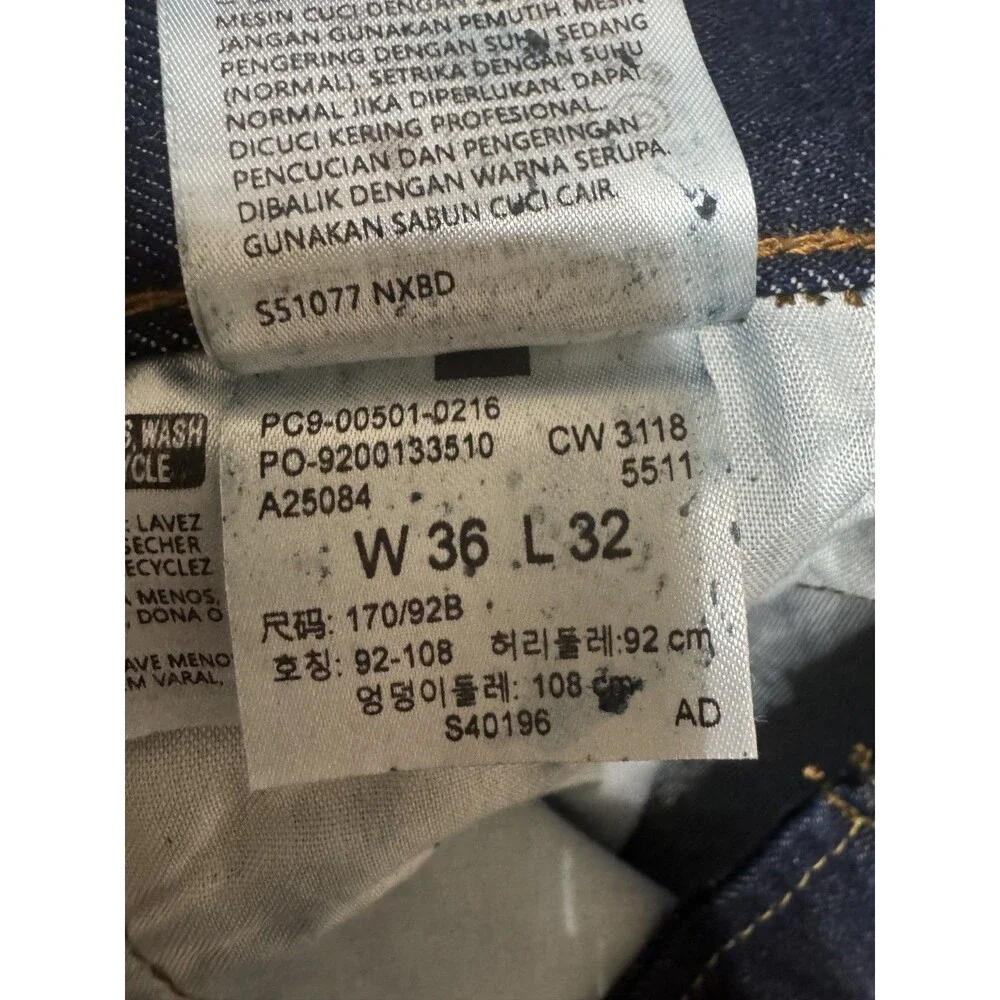 Levi's 501 Original Jeans Men's W36 L32 Dark Wash Button Fly NWT 100% Cotton